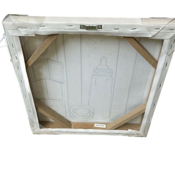 Oliver Gal Canvas Art Coco Baby Bottle 14x14 Girl Boss Glitter Pacifier Blue - Picture 2 of 12